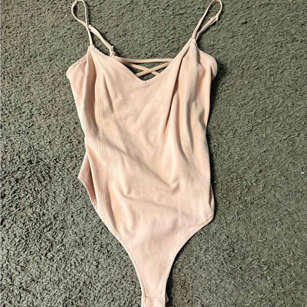 Beige Spaghetti Strap Bodysuit